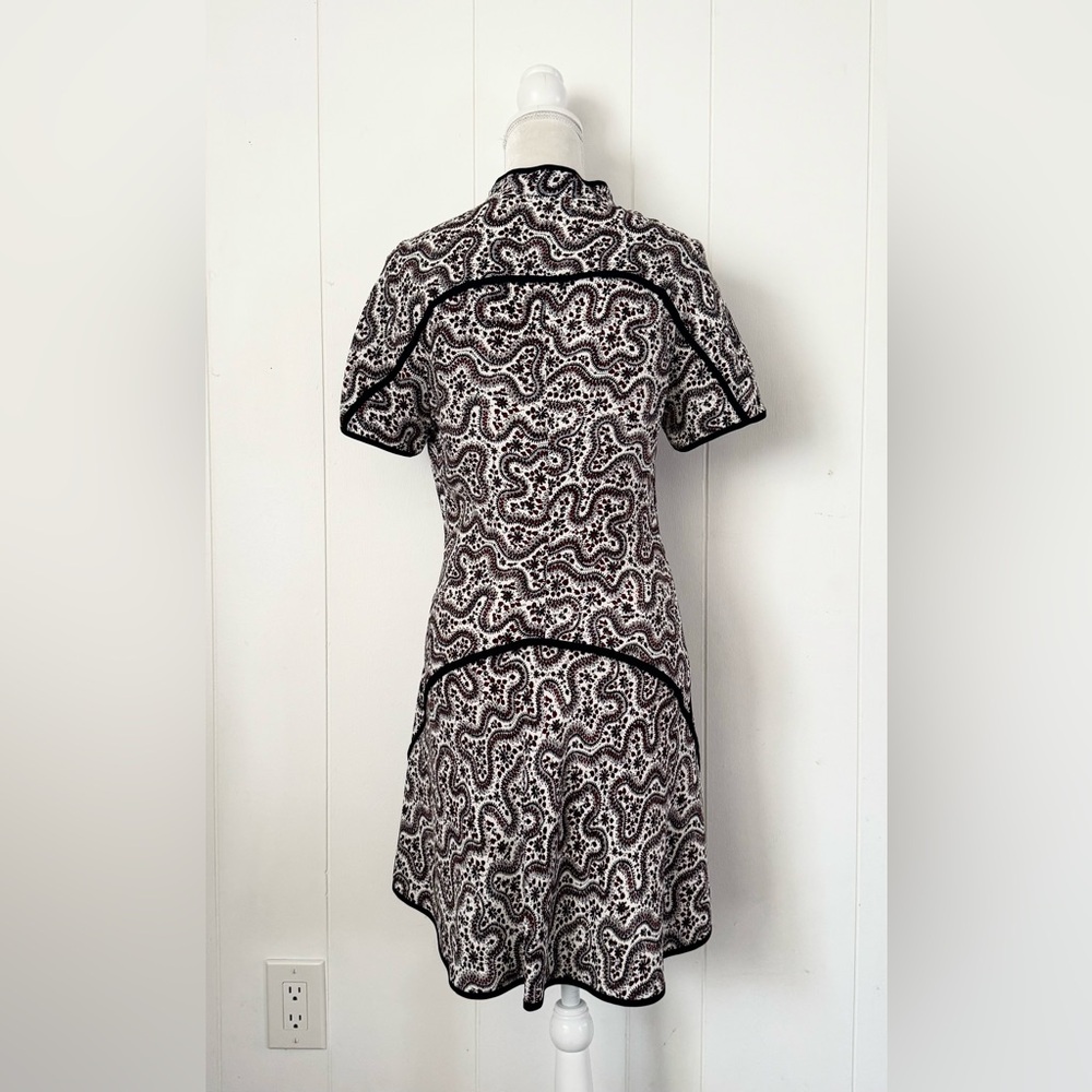 A.L.C. Silk Floral Calico Paisley Mini Short Quarter Zip Dress - Picture 4 of 9